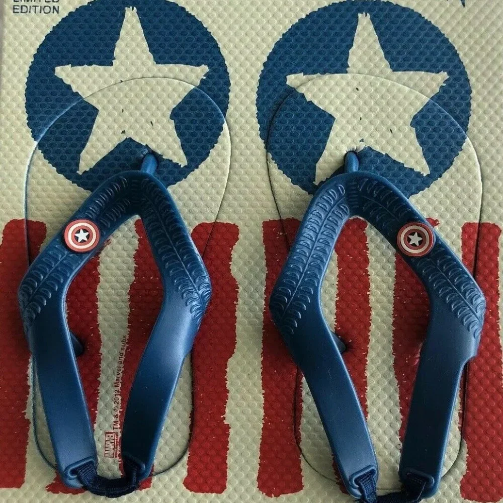 LIMITED ED JUNK FOOD CAPTAIN AMERICA flip flops 6